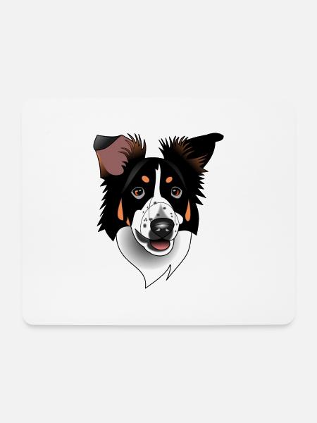 Border Collie - Tricolor Schwarz - Mousepad (Querformat) - Weiß
