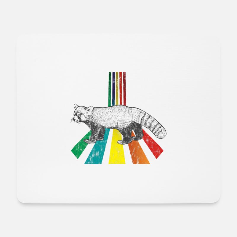 Rainbow kleiner Panda Used Look - Mousepad (Querformat) - Weiß