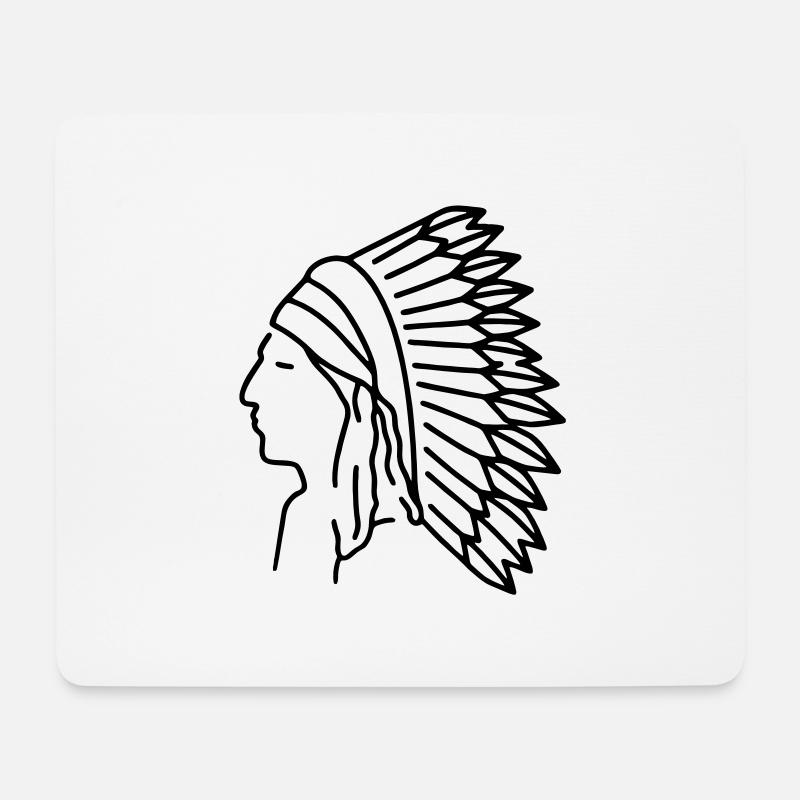 indianer - Mousepad (Querformat) - Weiß