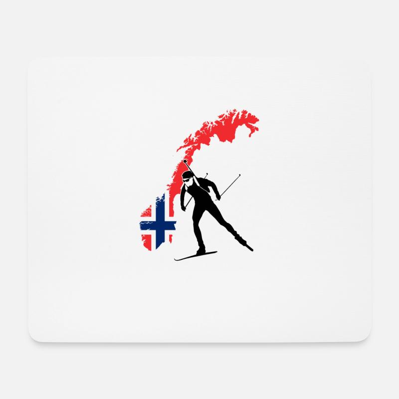 Biathlon Saison Norway Norwegen Norge als Geschenk - Mousepad (Querformat) - Weiß