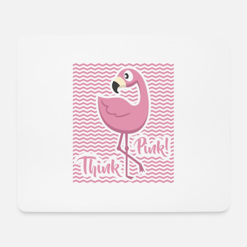 THINK PINK Flamingo - Mousepad (Querformat) - Weiß