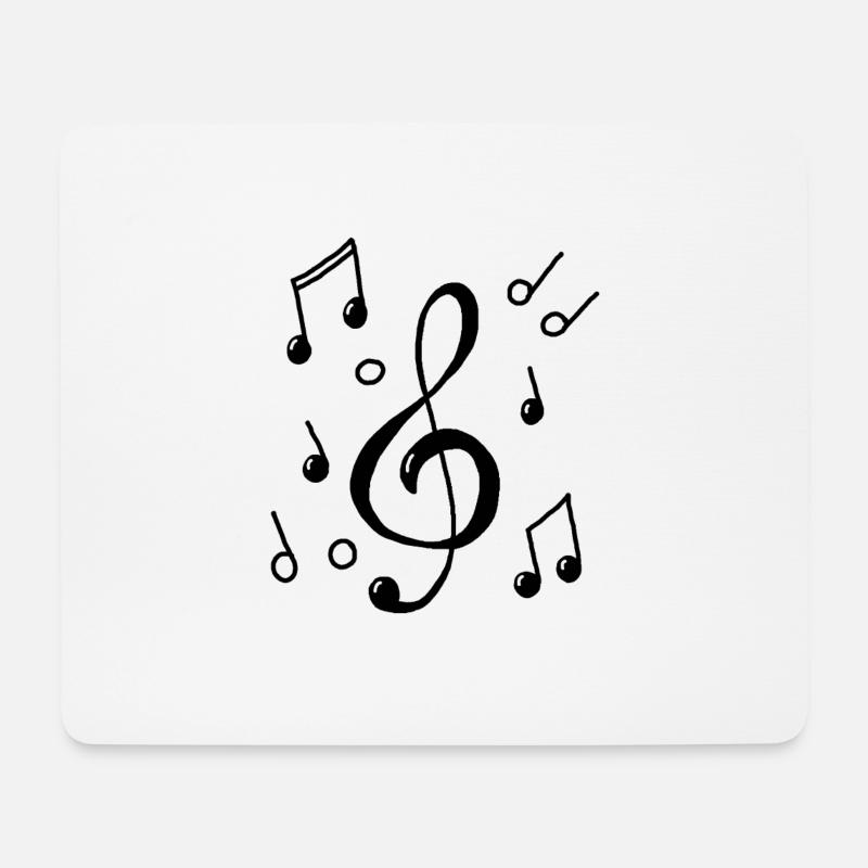 Musiknoten - Mousepad (Querformat) - Weiß