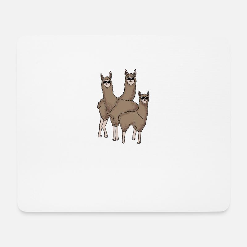Alpaka Kader Geschenk - Mousepad (Querformat) - Weiß