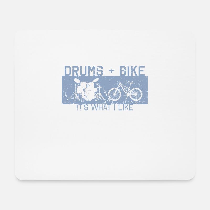 Fahrrad Schlagzeug Hobby Bike Drums - Mousepad (Querformat) - Weiß