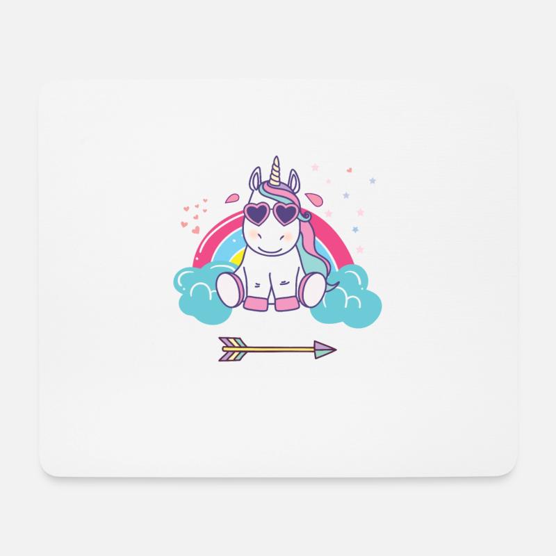 Cooles Einhorn - Mousepad (Querformat) - Weiß