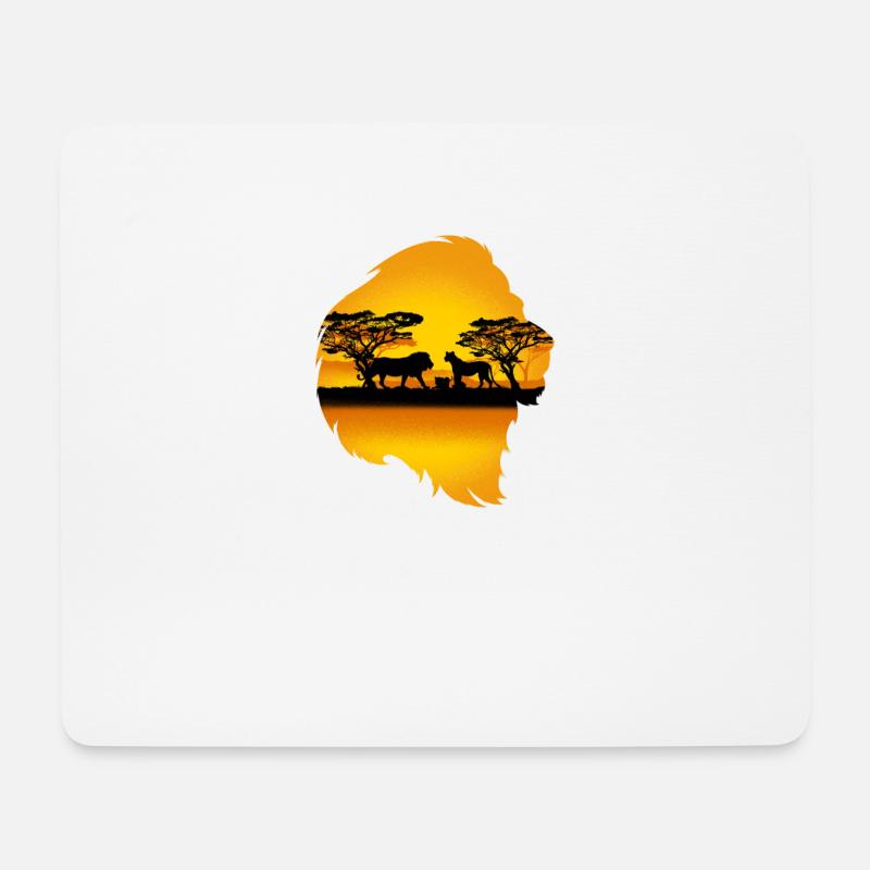 Lion Africa Geschenk - Mousepad (Querformat) - Weiß