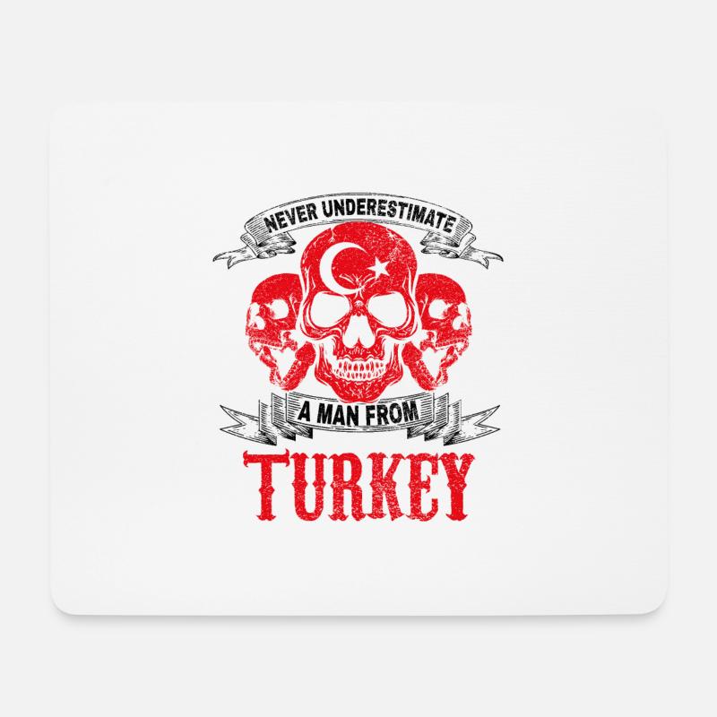 Schädel Türkei türkische Flagge Geschenk Istanbul - Mousepad (Querformat) - Weiß