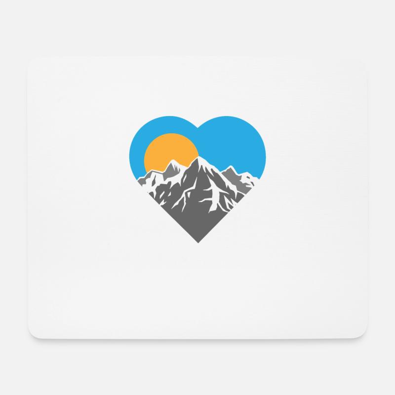 Berge - Mousepad (Querformat) - Weiß