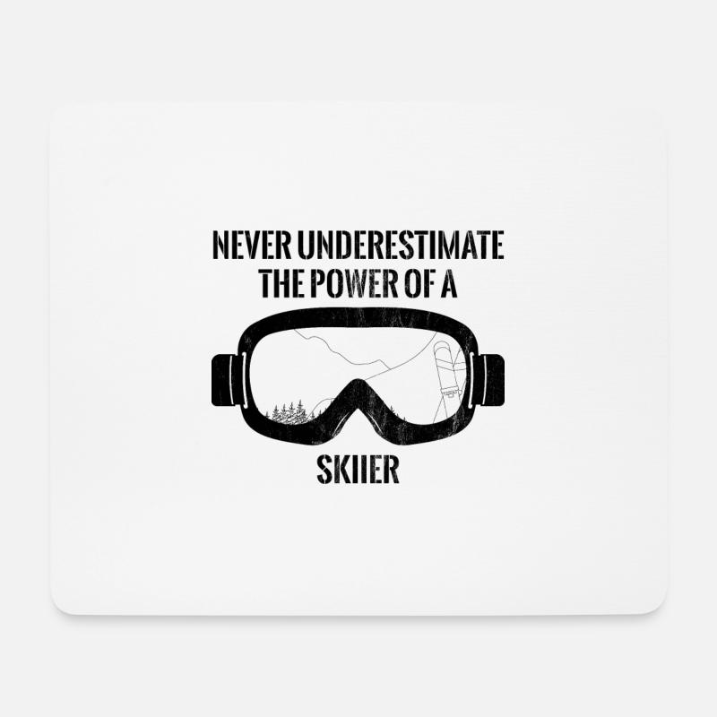 Wintersport - Ski - Après Ski - Geschenk - Mousepad (Querformat) - Weiß
