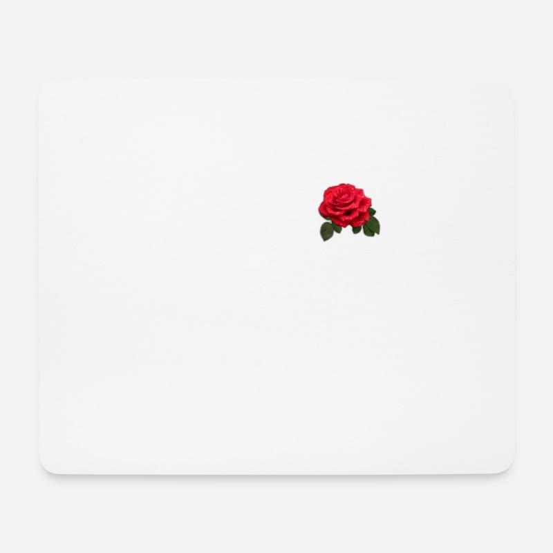 Rote Rosen-Design-Geschenkidee - Mousepad (Querformat) - Weiß