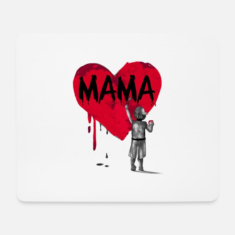Mama-Sohn - Mousepad (Querformat) - Weiß