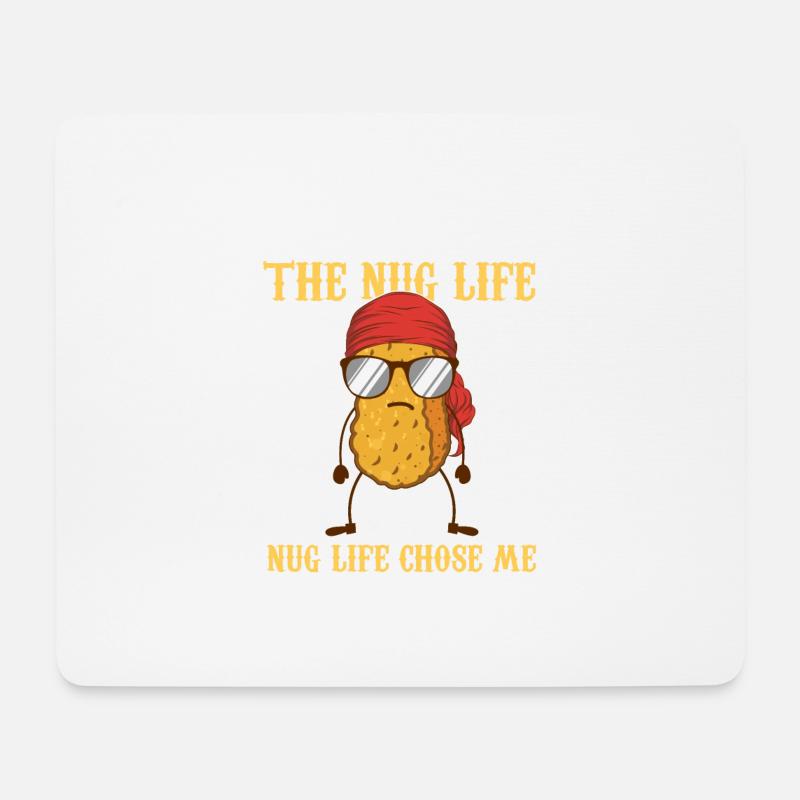 Nug Life Lustig Essen Cool Chicken Nugget Geschenk - Mousepad (Querformat) - Weiß