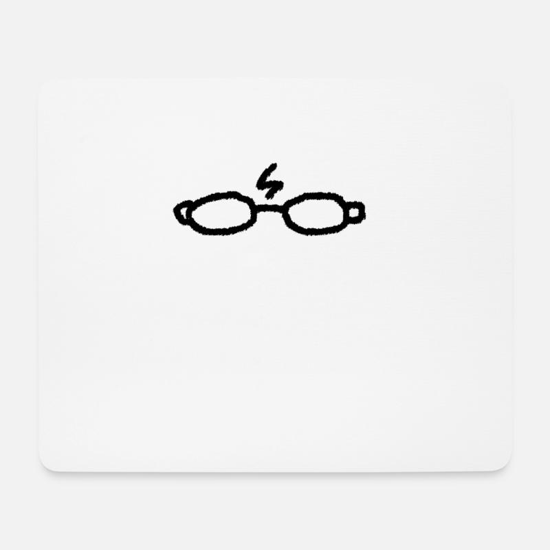 Glasses with lightning magic magic gift cool - Mouse Pad (horizontal) - white