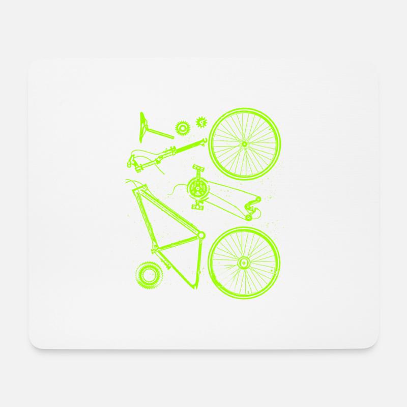 Fahrrad Teile Zerlegt Cool Geschenk Radfan - Mousepad (Querformat) - Weiß