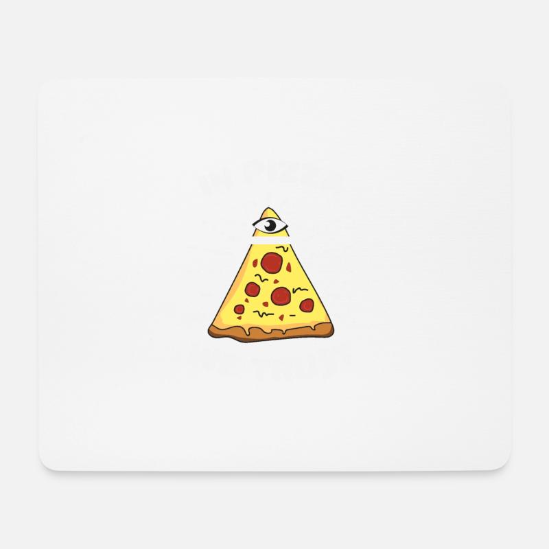 In Pizza We Trust Geschenk Lieblingsgericht Essen - Mousepad (Querformat) - Weiß