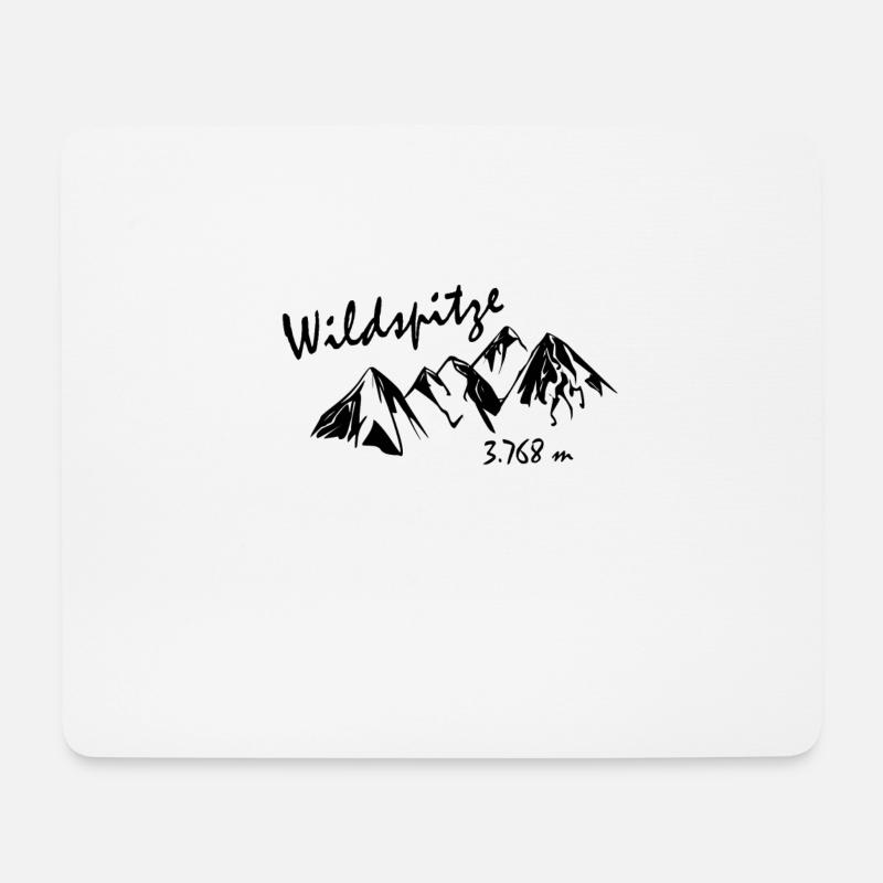 Wildspitze - Mousepad (Querformat) - Weiß