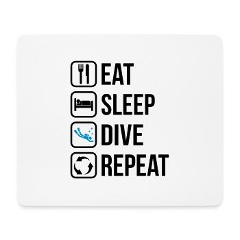 Eat Sleep Dive Repeat - Mousepad (Querformat) - Weiß - Vorne