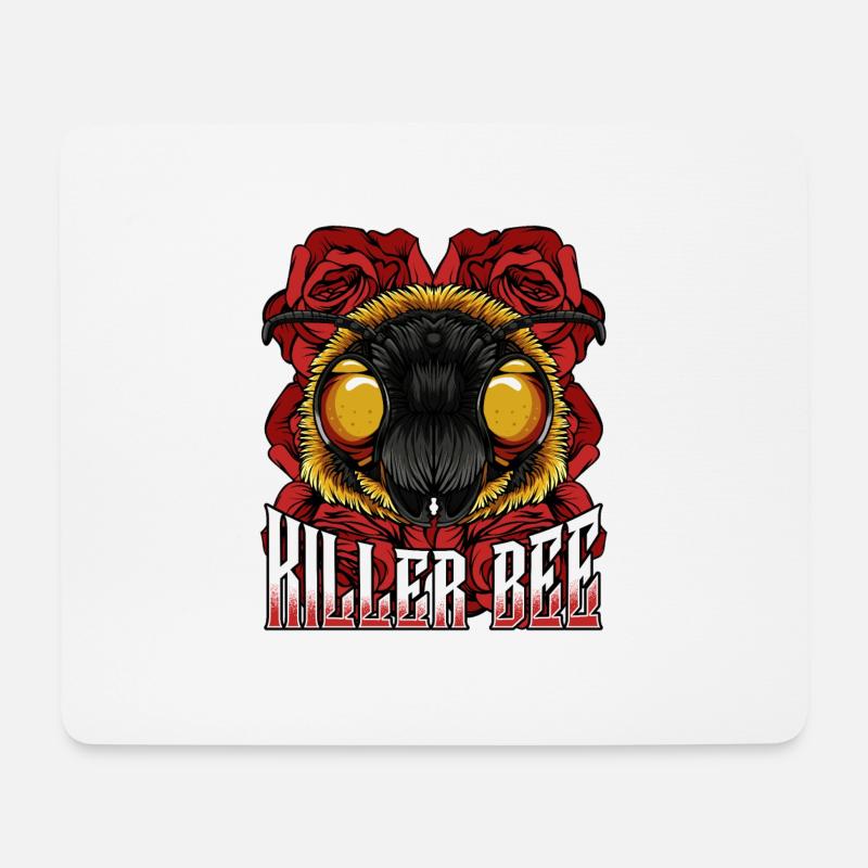 Killer Bee | Modern Biene Insekt Wildnis Geschenk - Mousepad (Querformat) - Weiß