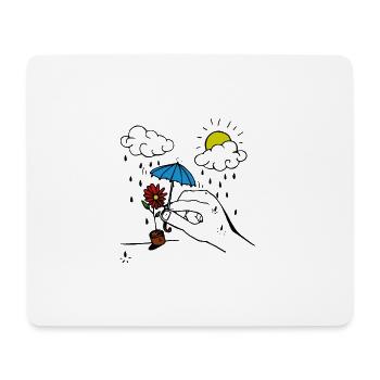Pluie - Tapis de souris (format paysage) - blanc - Devant