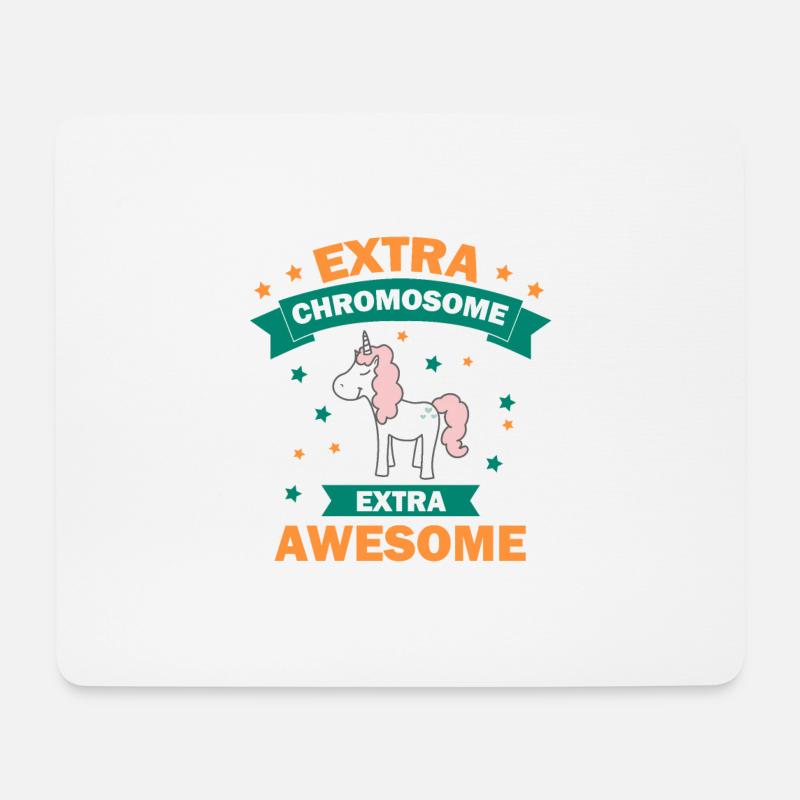 Einhorn Unicorn Glitzer Regenbogen Extra-Chromosom - Mousepad (Querformat) - Weiß