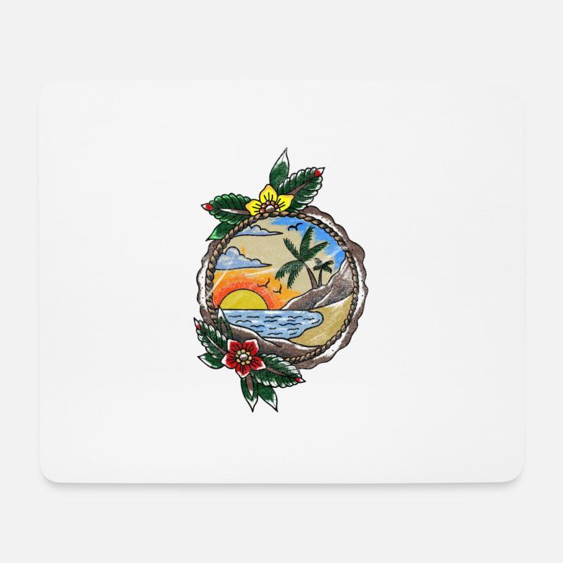 Colles old school Beach Strand Geschenk - Mousepad (Querformat) - Weiß