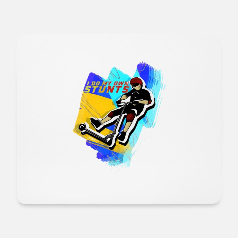Stuntscooter Stunt Roller Kickboard Geschenk - Mousepad (Querformat) - Weiß