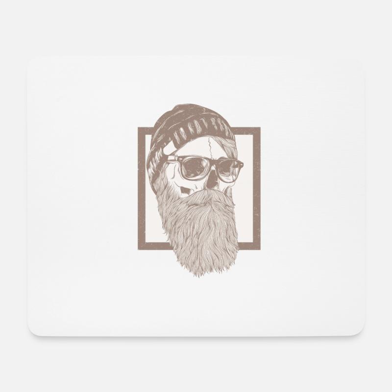 Beard - Beard, skull - Mouse Pad (horizontal) - white