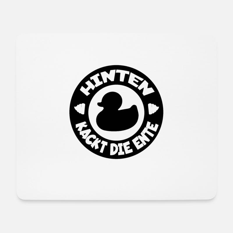 Hinten kackt die Ente Fun T-Shirt lustiger Spruch - Mousepad (Querformat) - Weiß
