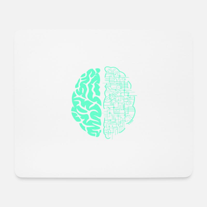 Electric Brain - Mousepad (Querformat) - Weiß