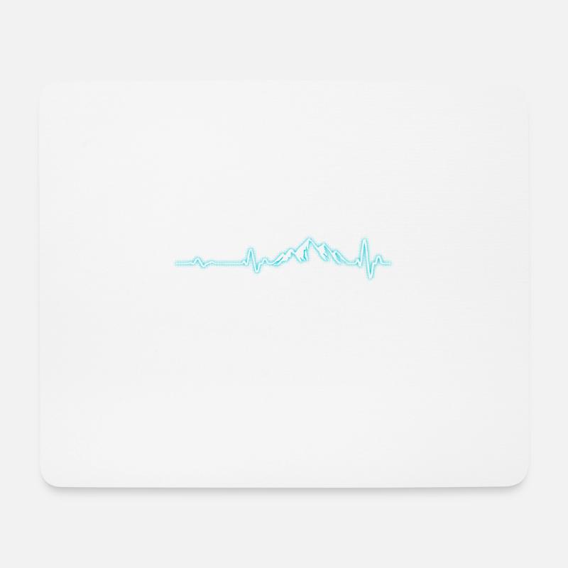 Herzschlag Paragliding Gleitschirm Berge Geschenk - Mousepad (Querformat) - Weiß