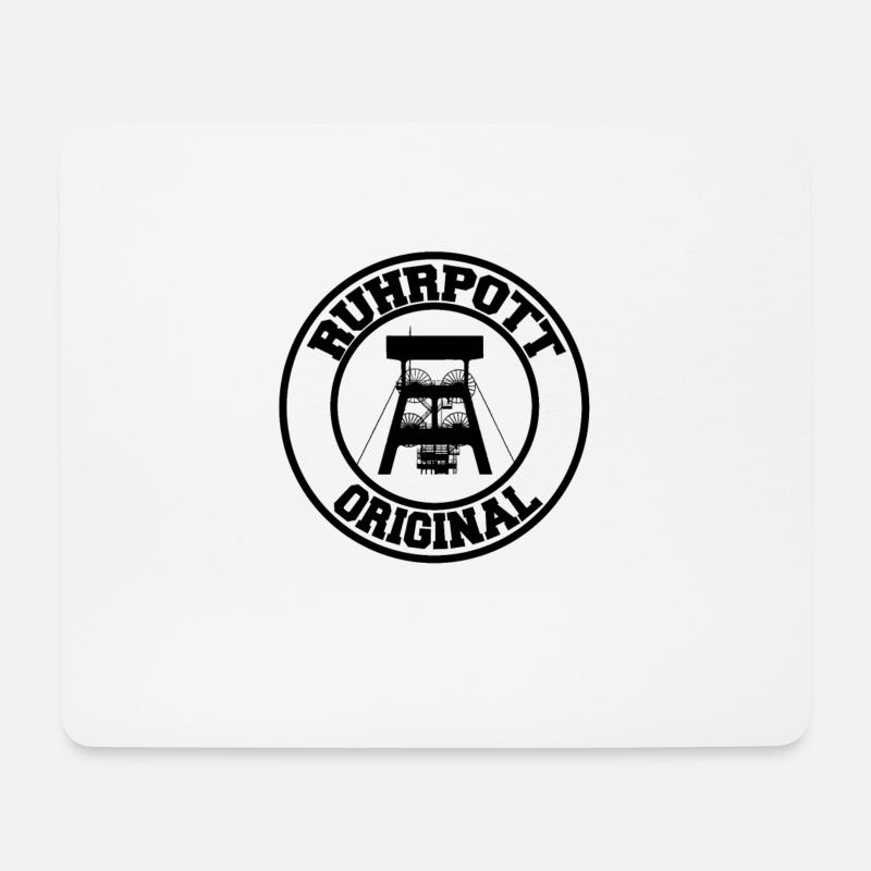Ruhrpott Original mit Zeche Förderturm, Glück Auf - Mousepad (Querformat) - Weiß
