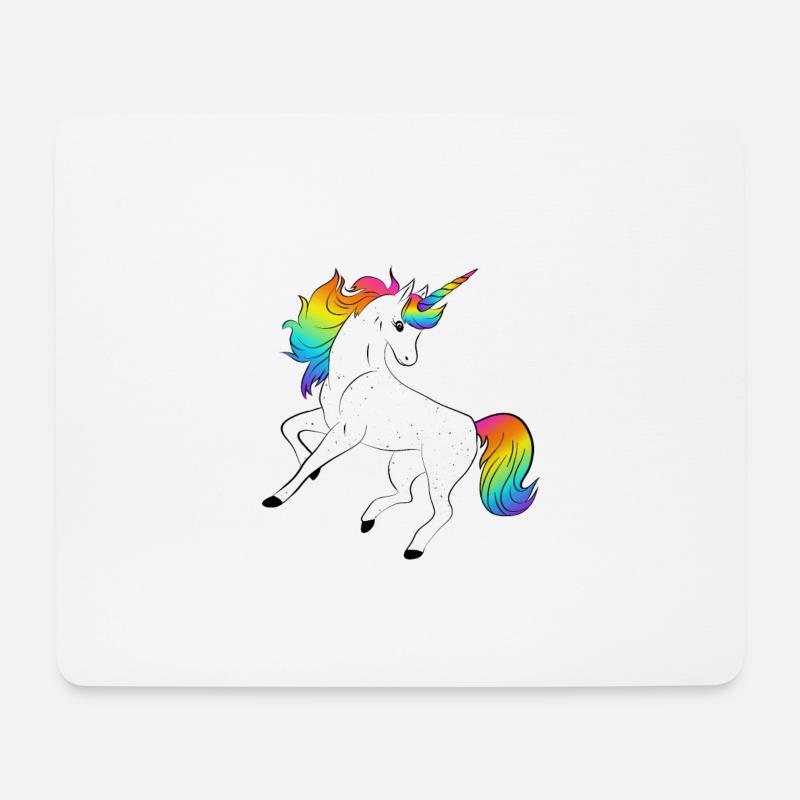Einhorn - Mousepad (Querformat) - Weiß