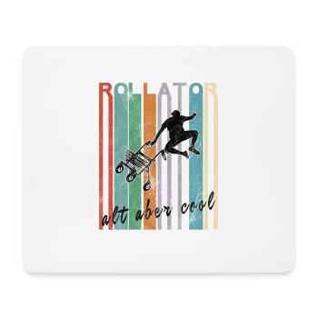 Rollator Vintage Freestyle Alt aber Cool Geschenk - Mousepad (Querformat) - Weiß - Vorne