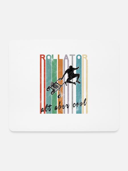 Rollator Vintage Freestyle Alt aber Cool Geschenk - Mousepad (Querformat) - Weiß