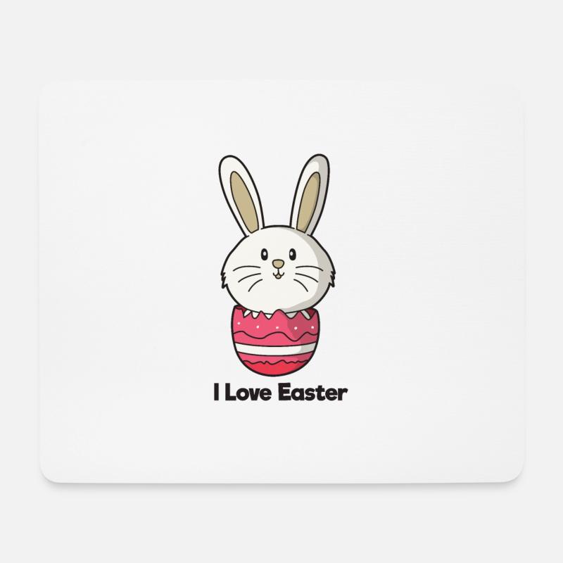 I Love Easter Osterhase Ostern Oster Hase Häschen - Mousepad (Querformat) - Weiß
