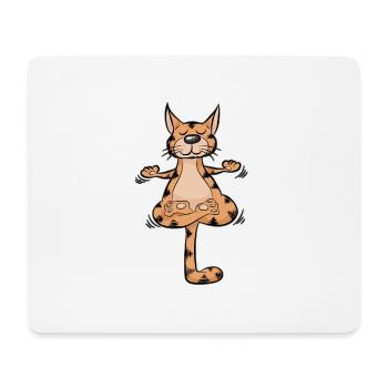 Yoga Cat Meditation Kitten Cartoon Funny - Mouse Pad (horizontal) - white - Front