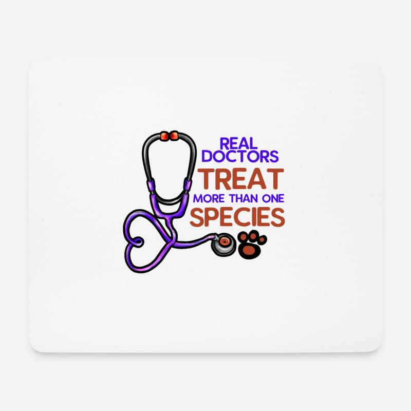 Tierarzt Tierärztin Veterinär Stethoskop Pfote - Mousepad (Querformat) - Weiß