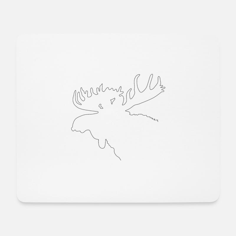 Elch - Mousepad (Querformat) - Weiß