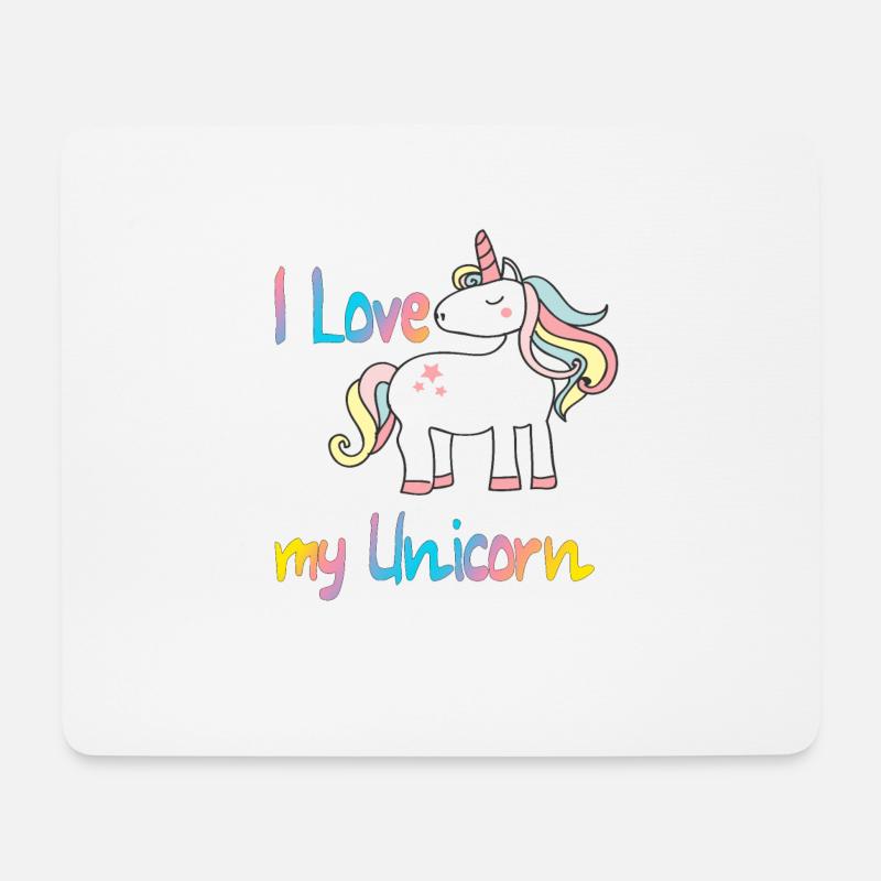 Ich liebe mein Einhorn - Mousepad (Querformat) - Weiß