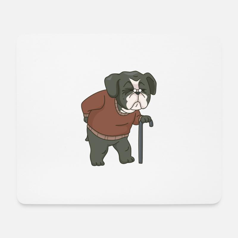old dog - Mouse Pad (horizontal) - white