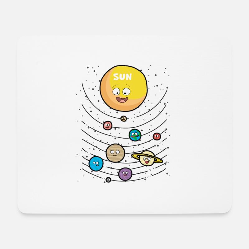 Children Sun Planet Planet Planet Solar System System - Mouse Pad (horizontal) - white