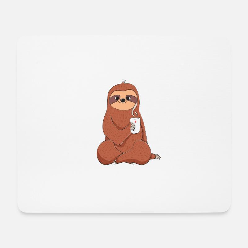 Faultier - Chill mal - Mousepad (Querformat) - Weiß