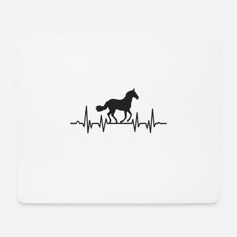 HERZSCHLAG PFERD - Mousepad (Querformat) - Weiß