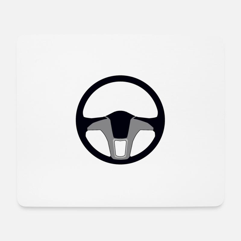 Lenkrad Auto Fahren Fahrzeug Steuer Geschenk Idee - Mousepad (Querformat) - Weiß