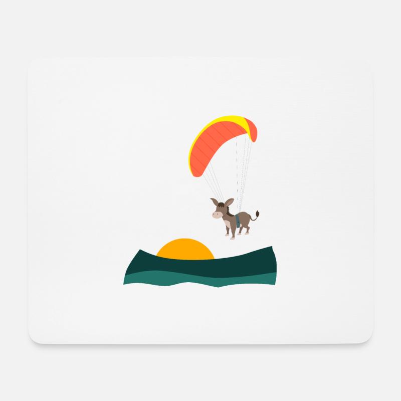 Donkey flies paraglider - Mouse Pad (horizontal) - white