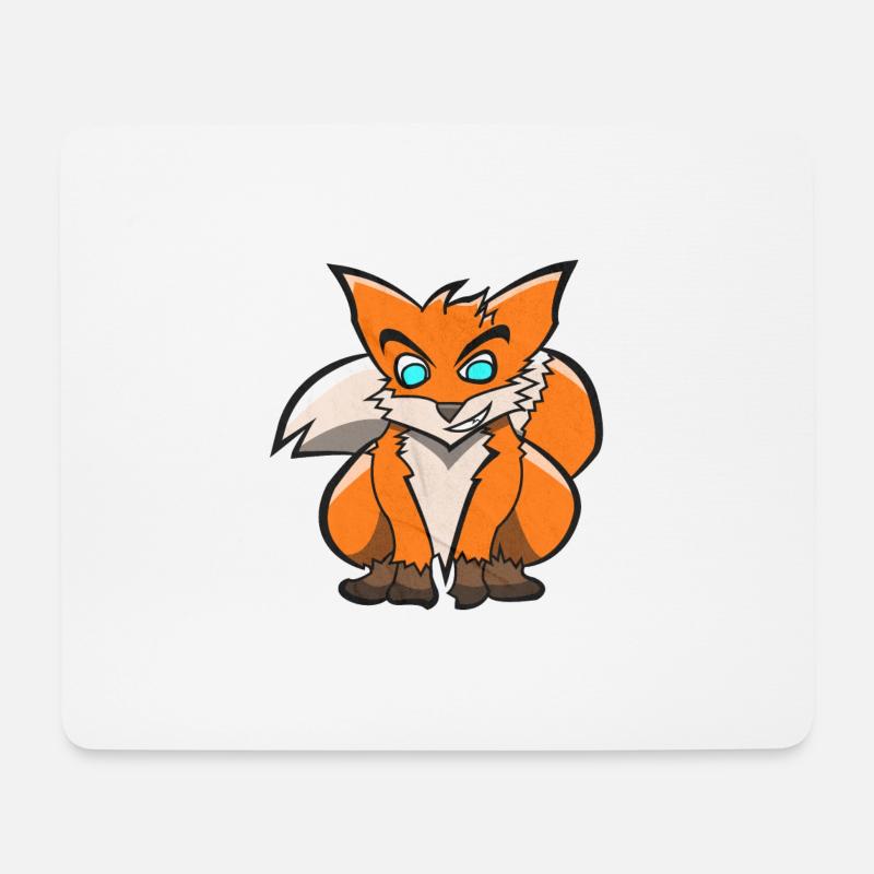 Cooler Fuchs Cartoon - Mousepad (Querformat) - Weiß
