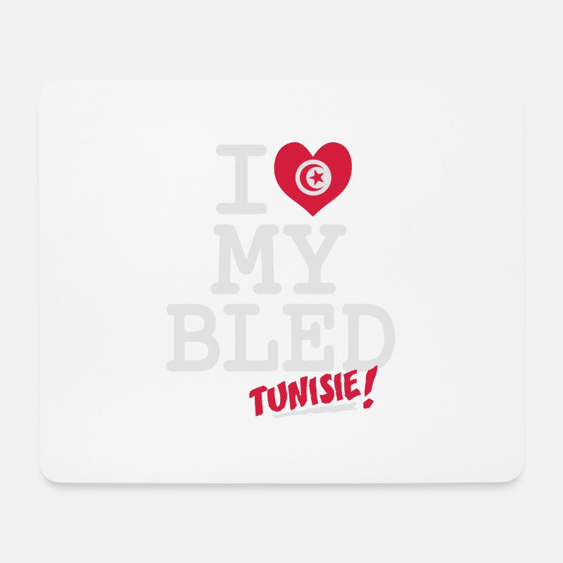I love MY BLED Tunisie - Mousepad (Querformat) - Weiß