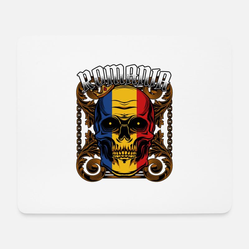 Rumänischer Totenkopf Rumänien Bukarest Geschenk - Mousepad (Querformat) - Weiß