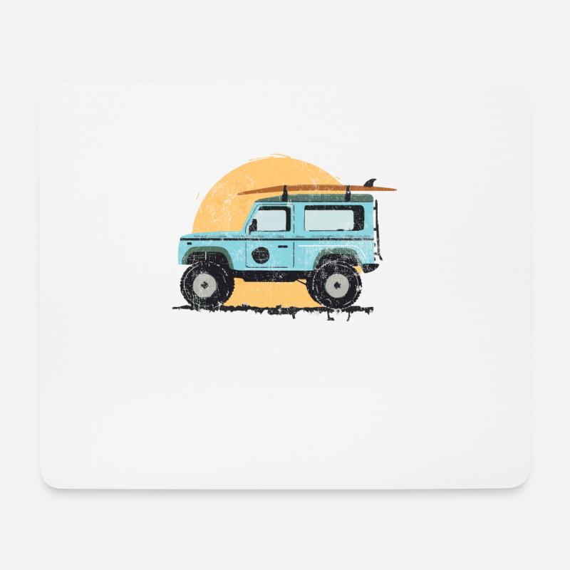 Surfing Jeep Urlaub - Mousepad (Querformat) - Weiß