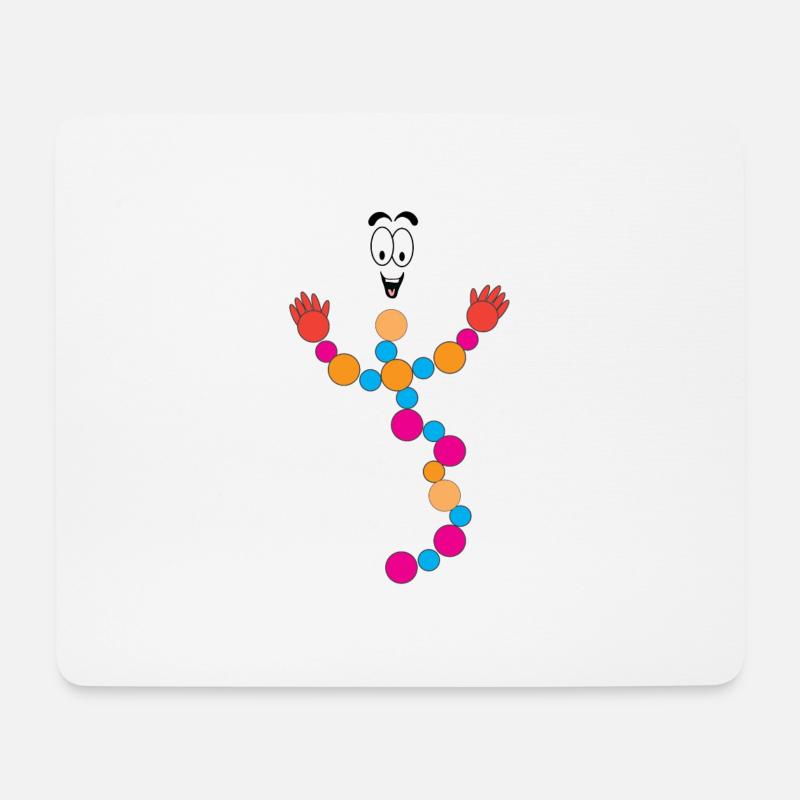 DNA DNS Lustiges Maskottchen Männchen Logo - Mousepad (Querformat) - Weiß